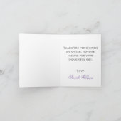 おしゃれなパープルパリ エッフェル塔パーティー ありがとう サンキューカード (内部)