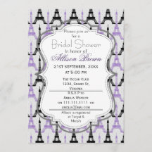 おしゃれなパープルパリ エッフェル塔 ブライダルシャワー