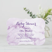 おしゃれなパープルマーブルベイビーシャワー招待状 招待状 (スタンド正面)