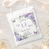 おしゃれなパープル ライラック 花の蝶のキンセアニエラ フェイバーバッグ (クリップ留めされた状態)