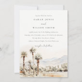 おしゃれなパームスプリングス カリフォルニア 風景 ウェディング 招待状 (正面)