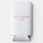 おしゃれなパームツリートロピカルガールズウィークエンドカスタム スリム缶クーラー (裏面)