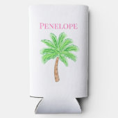 おしゃれなパームツリー シップ＆セレブレート カスタム スリム缶クーラー (裏面)