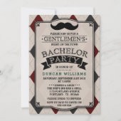 おしゃれなヒゲの独身パーティー招待状 招待状 (正面)