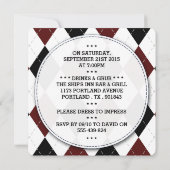 おしゃれなヒゲの独身パーティー招待状 招待状 (裏面)