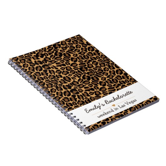 おしゃれなヒョウ柄のプリントを施した独身最後のパーティーグッズ ノートブック (右側)