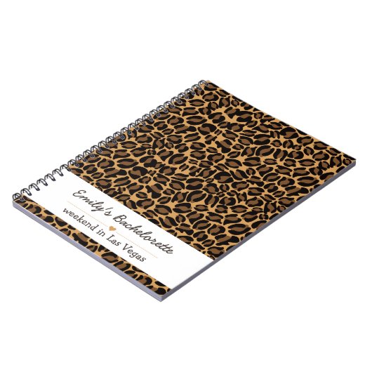 おしゃれなヒョウ柄のプリントを施した独身最後のパーティーグッズ ノートブック (左側)