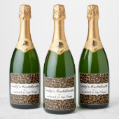 おしゃれなヒョウ柄のプリントを施した独身最後の夜のパーティー用品 スパークリングワインラベル (ボトル)