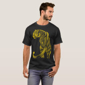 おしゃれなヒョウ柄ゴールド Tシャツ (正面フル)