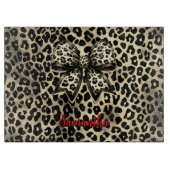 おしゃれなヒョウ柄 コケティーボウ モノグラム カッティングボード (正面)
