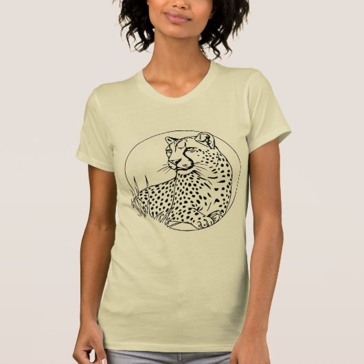 おしゃれなヒョウ柄 – 大胆でスタイリッシュな日常着 Tシャツ (正面)