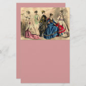 おしゃれなビクトリアン女性文房具 便箋 (正面/裏面)