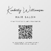 おしゃれなビジネス名 シグネチャースクリプト QRコード ウィンドウサイン (シート)