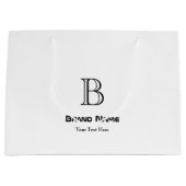 おしゃれなビジネス オーダーメイド モノグラム ミニマル ラージペーパーバッグ (正面)