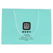 おしゃれなビジネス カスタム モノグラム ミニマル ラージペーパーバッグ (裏面)