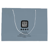 おしゃれなビジネス カスタム モノグラム ミニマル ラージペーパーバッグ (裏面)