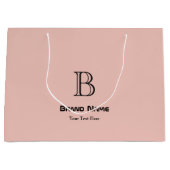 おしゃれなビジネス カスタム モノグラム ミニマル ラージペーパーバッグ (正面)