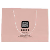 おしゃれなビジネス カスタム モノグラム ミニマル ラージペーパーバッグ (裏面)