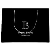 おしゃれなビジネス カスタム モノグラム ミニマル ラージペーパーバッグ (正面)