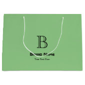 おしゃれなビジネス カスタム モノグラム ミニマル ラージペーパーバッグ (正面)