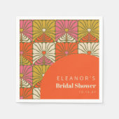 おしゃれなビンテージオレンジ花柄ウェディングシャワーカスタム スタンダードカクテルナプキン (正面)