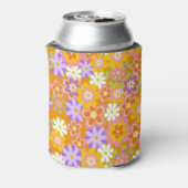 おしゃれなビンテージオレンジ花柄ウェディングシャワーカスタム 缶クーラー (缶裏面)