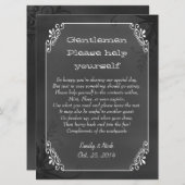 おしゃれなビンテージ黒板風結婚式バスケット看板 (正面/裏面)