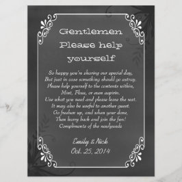 おしゃれなビンテージ黒板風結婚式バスケット看板