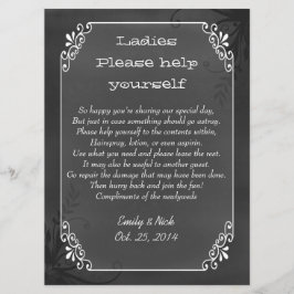 おしゃれなビンテージ黒板風結婚式バスケット看板