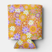 おしゃれなビンテージ オレンジ フラワー ブライダル シャワー オーダーメイド 缶クーラー (裏面)