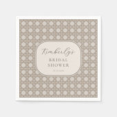 おしゃれなビンテージ ラタン カンナ 結婚前パーティ スタンダードカクテルナプキン (正面)