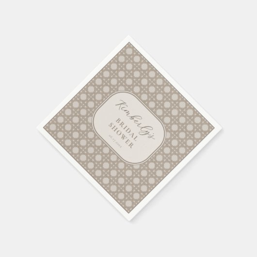 おしゃれなビンテージ ラタン カンナ 結婚前パーティ スタンダードカクテルナプキン (角)