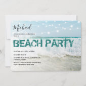 おしゃれなビーチパーティー誕生日招待状 招待状 (正面)