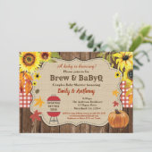 おしゃれなビールとベイビーQの招待状 ナチュラルなデザインが結婚式やパーティにぴったり 招待状 (スタンド正面)