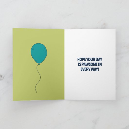 おしゃれなピットブル子犬 メガネをかけた犬のパーソナライズされたカード カード (内部)