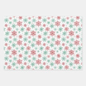 おしゃれなピンクとグリーンのクリスマスパターン ラッピングペーパーシート (正面2)