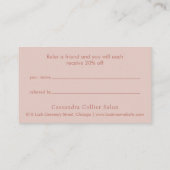 おしゃれなピンクとゴールドの大理石 モダン 紹介カード (裏面)