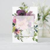 おしゃれなピンクとパープルの花柄のウェディングテンプレート(無料) 招待状 (スタンド正面)
