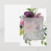 おしゃれなピンクとパープルの花柄のウェディング招待状（予算に優しい） 招待状 (正面/裏面)