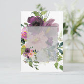 おしゃれなピンクとパープルの花柄のウェディング 招待状テンプレート 無料 招待状 (スタンド正面)