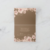 おしゃれなピンクとブラウンのハイビスカス花の結婚式のお礼 サンキューカード (内部)