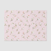 おしゃれなピンクと白のバラの花の花嫁のシャワー 薄葉紙 (正面)