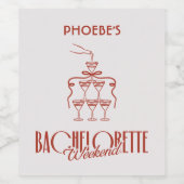 おしゃれなピンクと赤の落書き カスタムワインボトルラベル ワインラベル (シングルラベル)