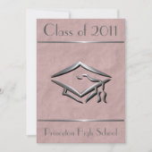 おしゃれなピンクのカスタマイズできる卒業パーティー招待状 招待状 (正面)