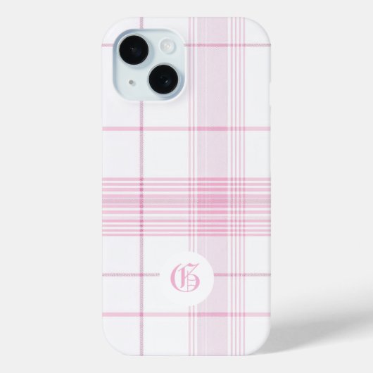 おしゃれなピンクのチェック柄のカスタマイズ可能なスマホケース Case-Mate iPhoneケース (裏面)