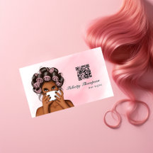 おしゃれなピンクのヘアスタイリストQRコード