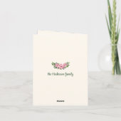 おしゃれなピンクのポインセチアのクリスマスカード カード (裏面)