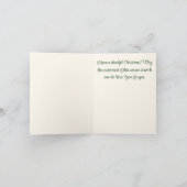 おしゃれなピンクのポインセチアのクリスマスカード カード (内部)