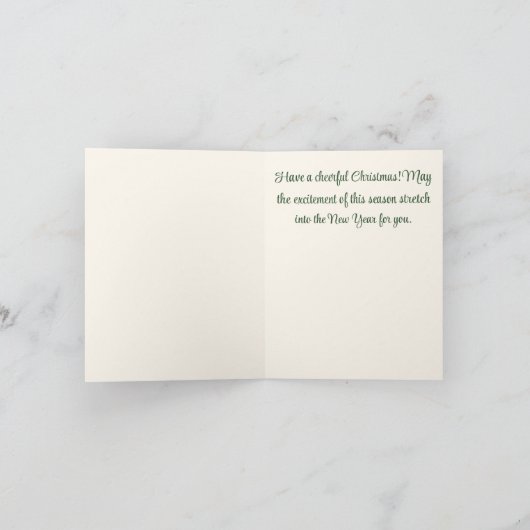 おしゃれなピンクのポインセチアのクリスマスカード カード (内部)