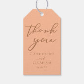 おしゃれなピンクのミニマルオーダーメイドウェディング ギフトタグ (正面)